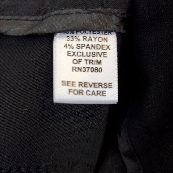 Cato Straight Leg Flat Front Black Pants Sz. 14 - Picture 4 of 4